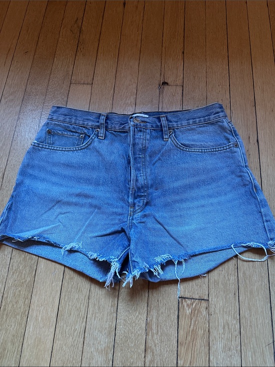 Re/Done Pants - Re/Done Distressed Blue Denim Cutoff Shorts